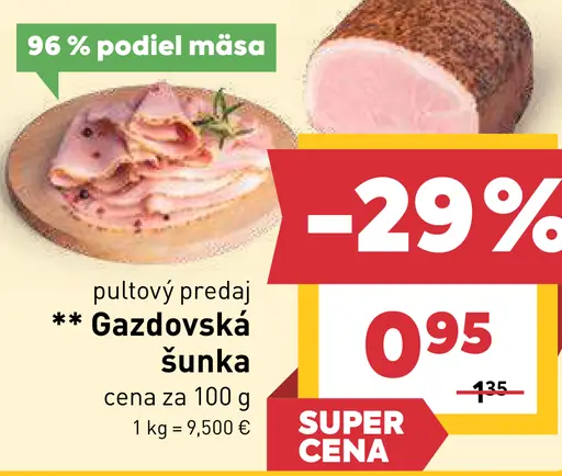 Gazdovská šunka pultový predaj