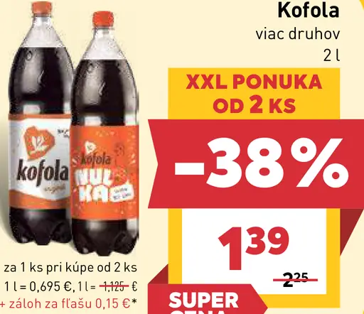 Kofola kofolový nápoj rôzne druhy