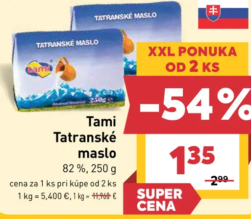 Tami Tatranské maslo 82 %