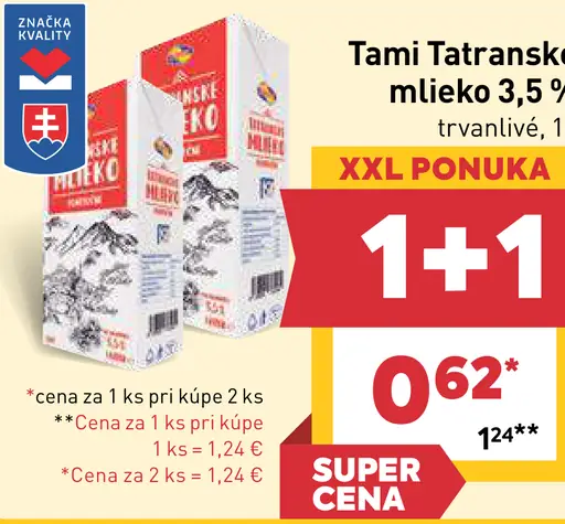 Tami Tatranské mlieko 3,6%