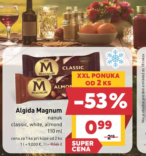Algida Magnum classic, white, almond nanuk