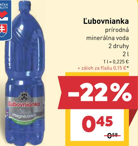 Ľubovnianka minerálna voda rôzne druhy