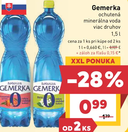 Gemerka ochutená minerálna voda, viac druhov