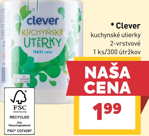 Clever kuchynské utierky 2-vrstvové