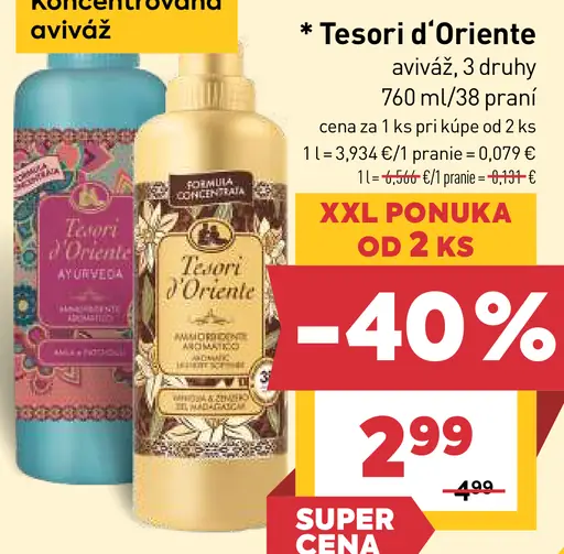 Tesori d'Oriente aviváž rôzne druhy
