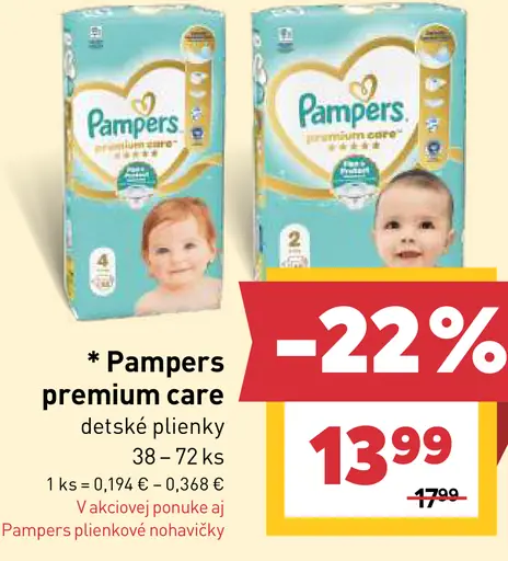 Pampers premium care detské plienky