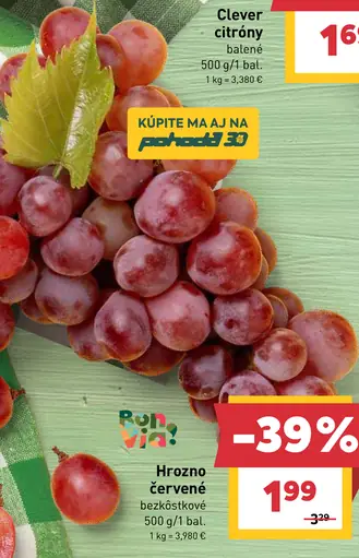 Hrozno červené bezkôstkové