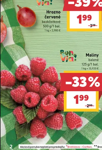 Maliny balené