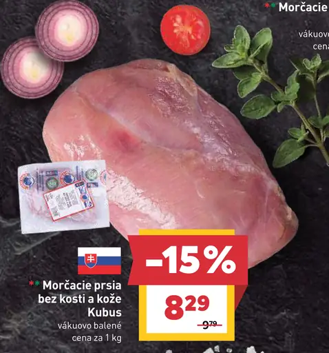 Morčacie prsia bez kosti a kože Kubus vákuovo balené