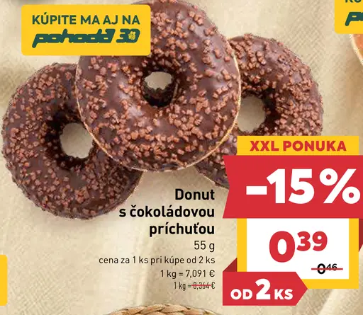 Donut s čokoládovou príchuťou