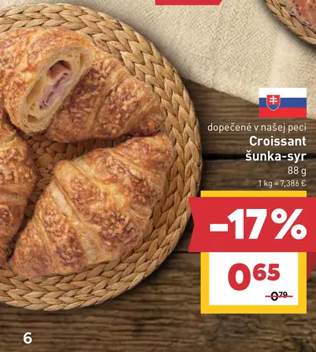 Croissant šunka - syr