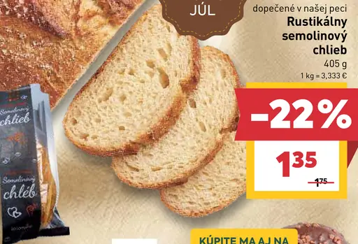 Rustikálny semolinový chlieb