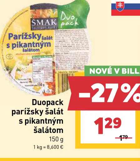 Šmak duopack parížsky šalát s pikantným šalátom
