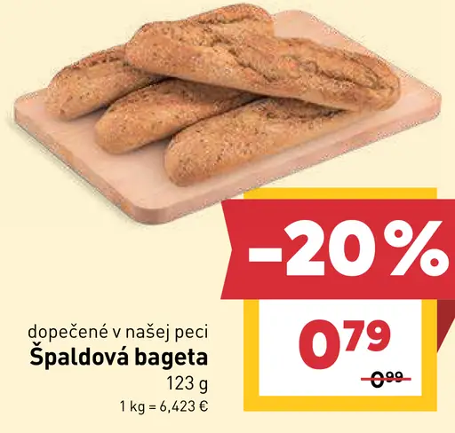 Dopečená špaldová bageta