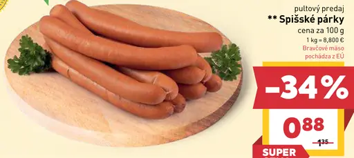 Billa Spišské párky