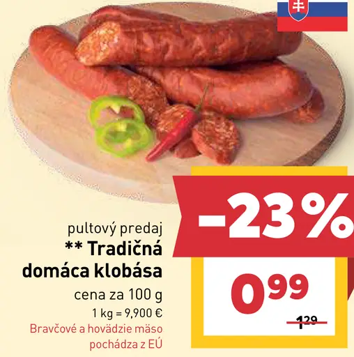 Billa Tradičná domáca klobása