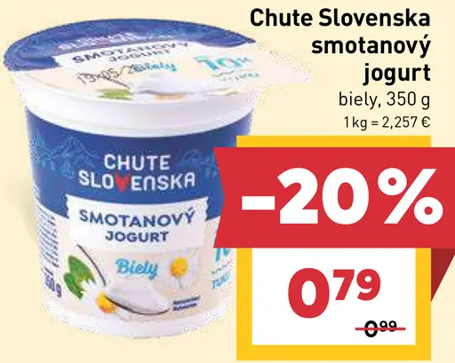 Chute Slovenska smotanový jogurt biely