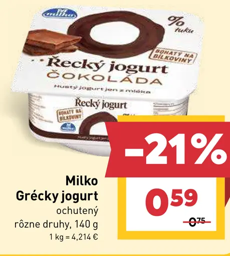 Milko Grécky jogurt rôzne druhy