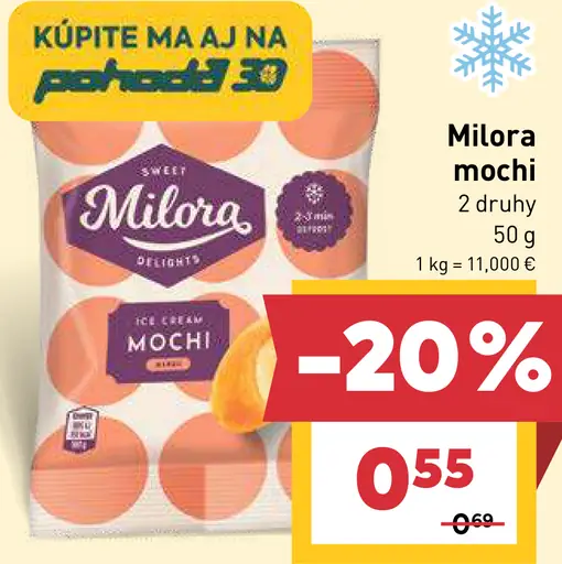 Milora mochi 2 druhy