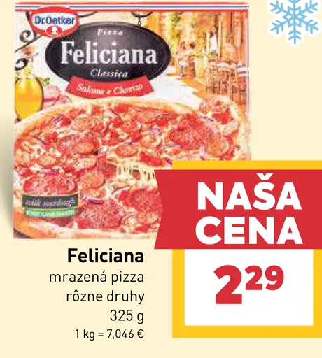 Feliciana mrazená pizza rôzne druhy