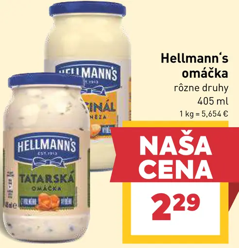 Hellmann's omáčka rôzne druhy
