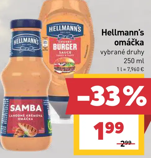 Hellmann's omáčka rôzne druhy