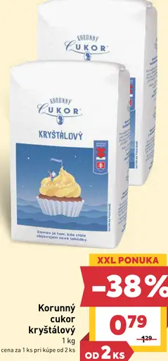 Korunný cukor kryštálový