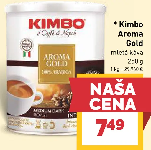 Kimbo Aroma Gold mletá káva
