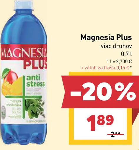 Magnesia Plus minerálna voda viac druhov