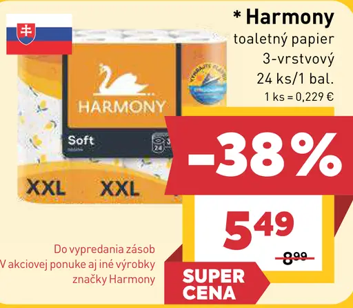 Harmony 3-vrstvový toaletný papier