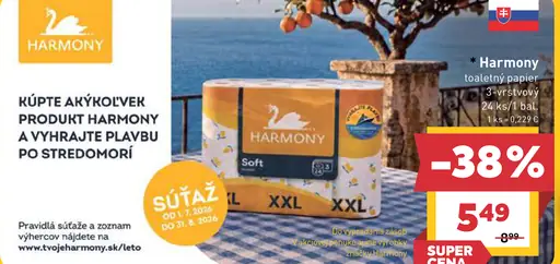 Harmony 3-vrstvový toaletný papier