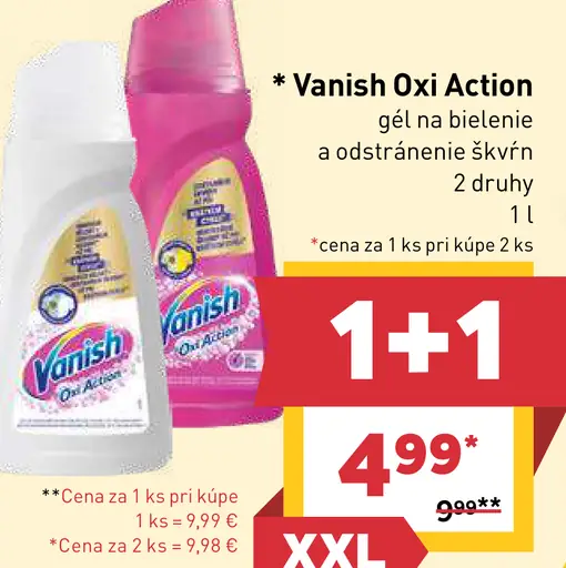 Vanish Oxi Action Gél na bielenie a odstránenie škvŕn