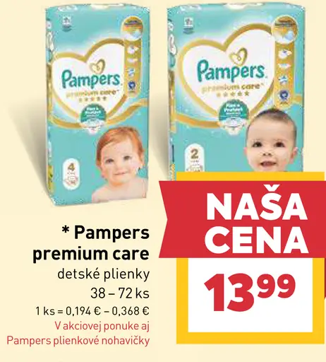 Pampers premium care detské plienky