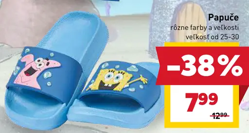 SpongeBob detské papuče