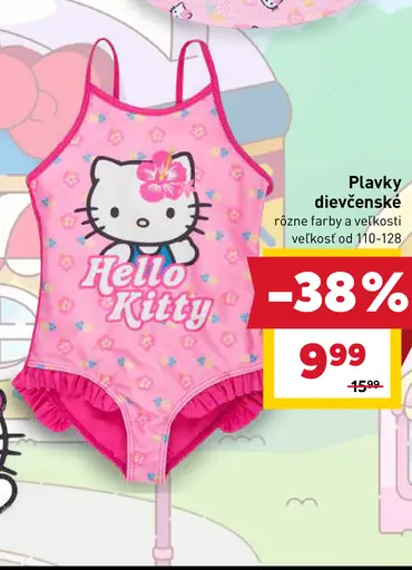 Hello Kitty detské plavky dievčenské