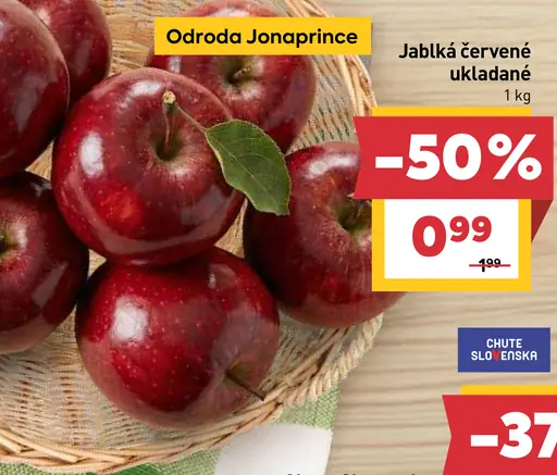 Jablká červené Jonaprince ukladané