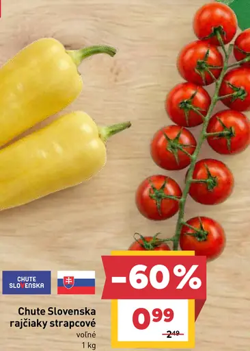 Chute Slovenska rajčiaky strapcové voľné