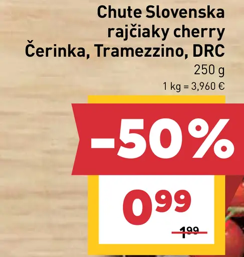 Chute Slovenska rajčiaky cherry Čerinka, Tramezzino, DRC