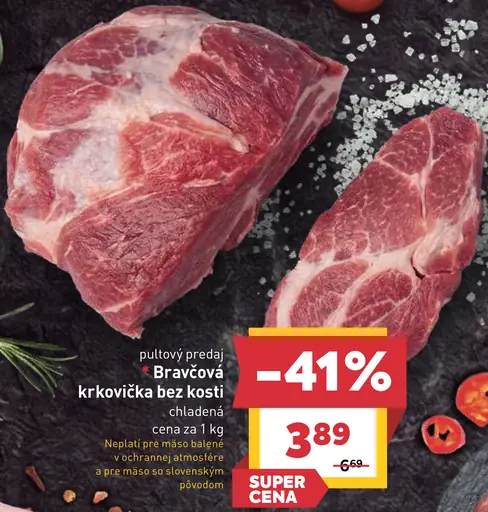 Bravčová krkovička bez kosti chladená