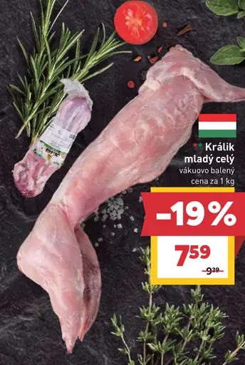 Králik mladý celý vákuovo balený