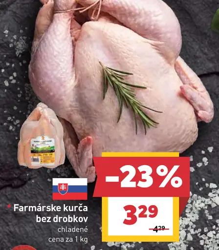 Farmárske kurča chladené balené
