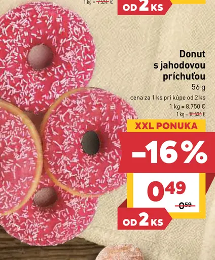 Donut s jahodovou príchuťou
