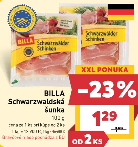 BILLA Schwarzwaldská šunka