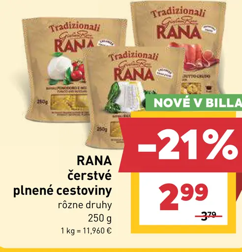 Rana čerstvé plnené cestoviny