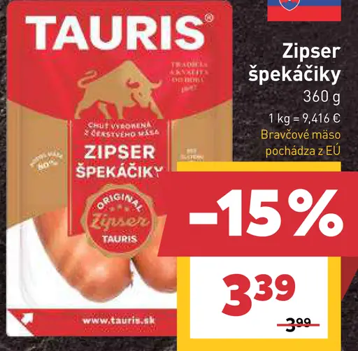 Tauris Zipser špekáčiky