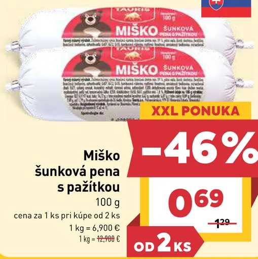 Miško šunková pena s pažítkou