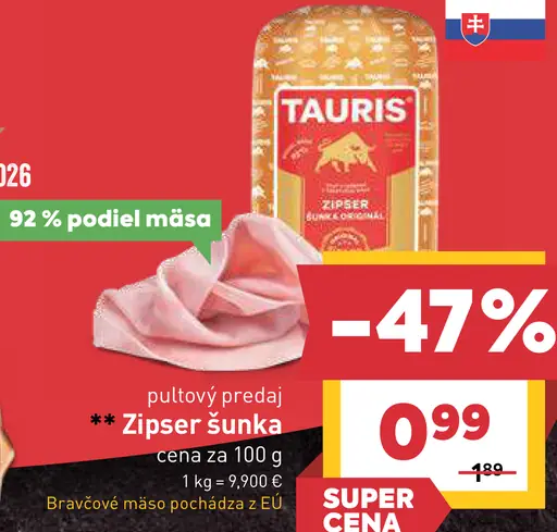 Tauris Zipser šunka