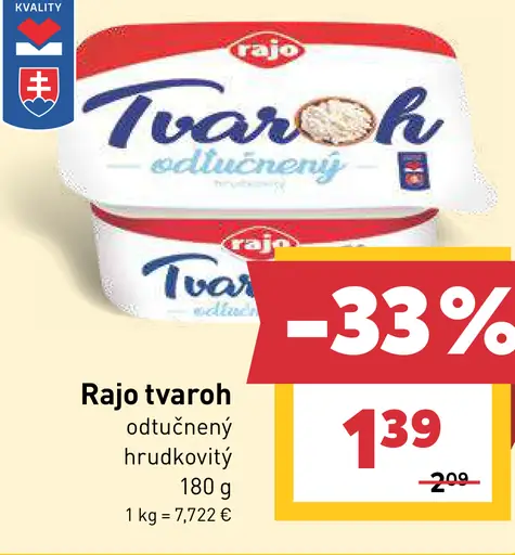 Rajo Tvaroh odtučnený hrudkovitý