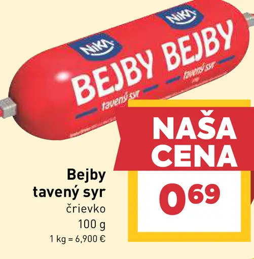 Bejby tavený syr črievko