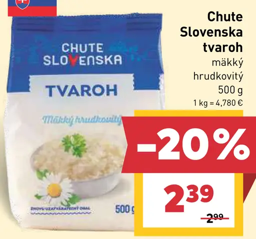 Chute Slovenska tvaroh mäkký hrudkovitý